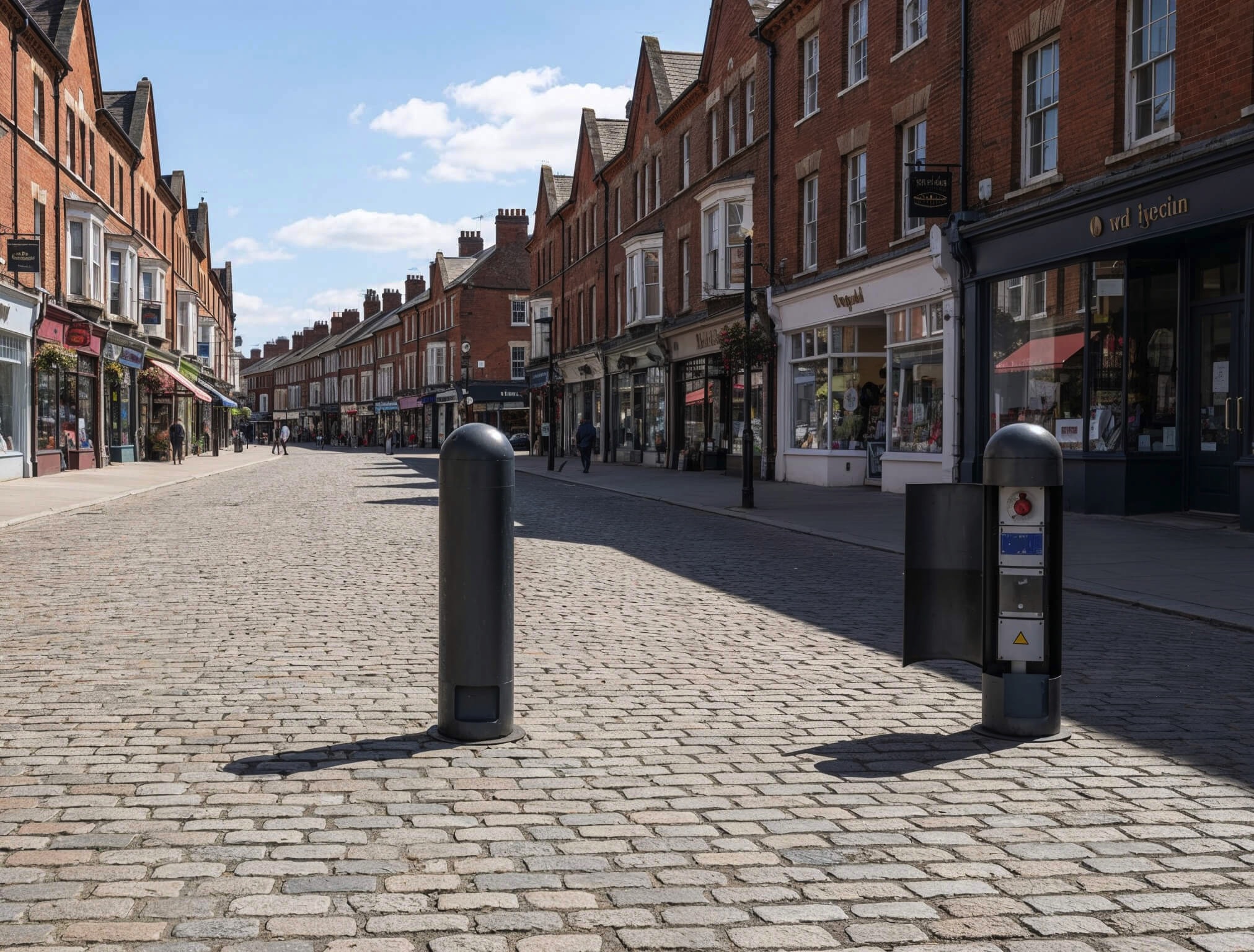 BOLLARDS ON PEDESTRIANISED STREET